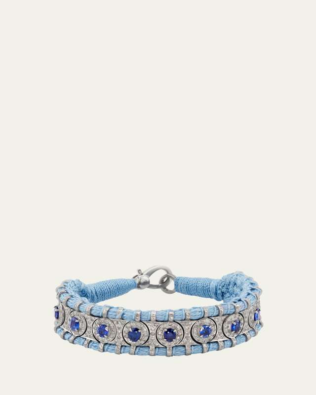 Jazz Blue Sapphire and Diamond Blue Woven Bracelet